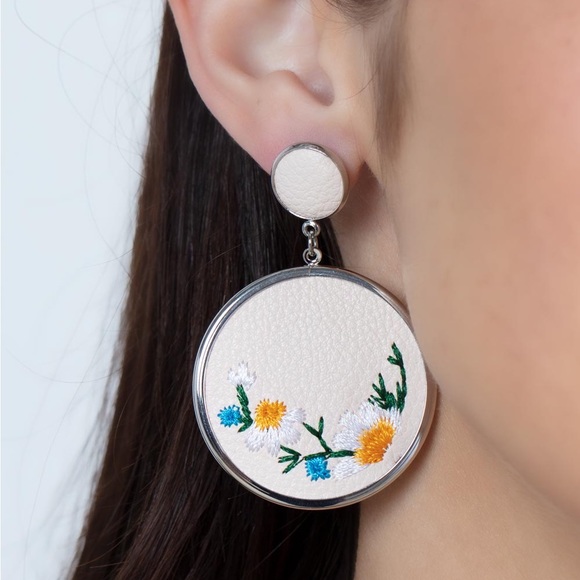 Embroidery Earrings - Picture 2 of 2